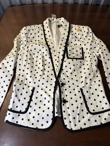 Chaqueta Blazer Express Mujer Lunares Blanco Negro Nueva con Etiquetas  - Imagen 1 de 8