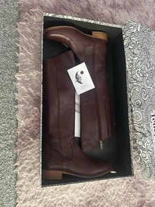 Ted & Muffy Women's New Burgundy Leather Huntsman Style Boots UK Size 6 - Picture 1 of 3