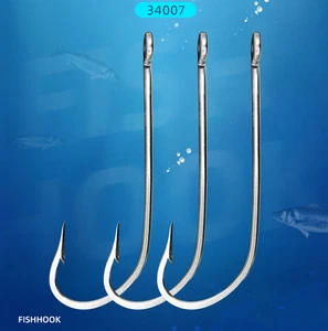 50pc 34007 Stainless Steel O'shaughnessy Fishing Hooks Long Shank Saltwater Hook - Picture 1 of 36