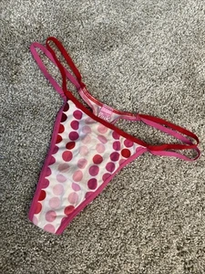 Vintage Victorias Secret PINK Low Rise Double Strap V Thong Panty Size M - Picture 1 of 12