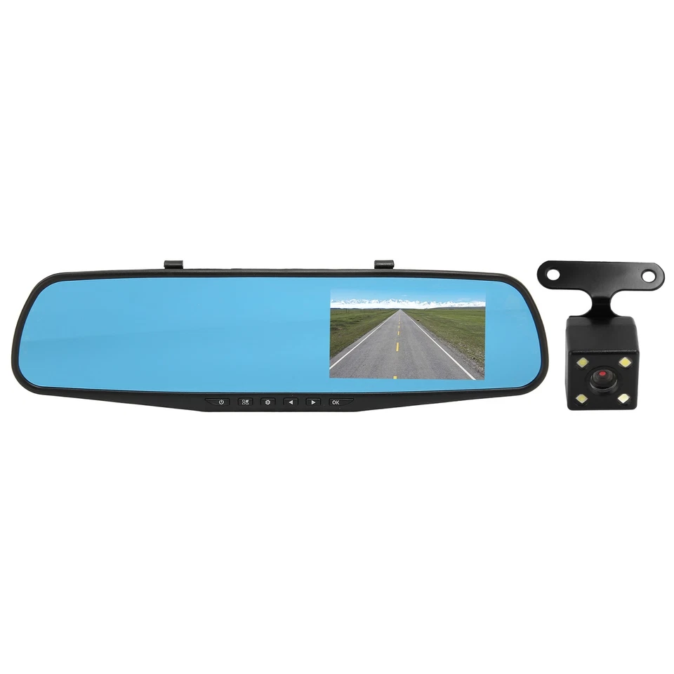 Backup Camera Mirror 4.3 Inch 1080P Front Rear Camera G Sensor Anti Shake Smart - Image 1 of 4