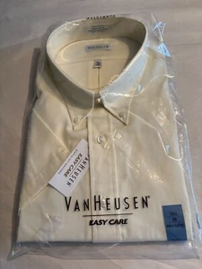 Mens Shirt VanHeusen Yellow 20 Tall Button front & Collar Half sleeve Pocket New - Picture 1 of 7