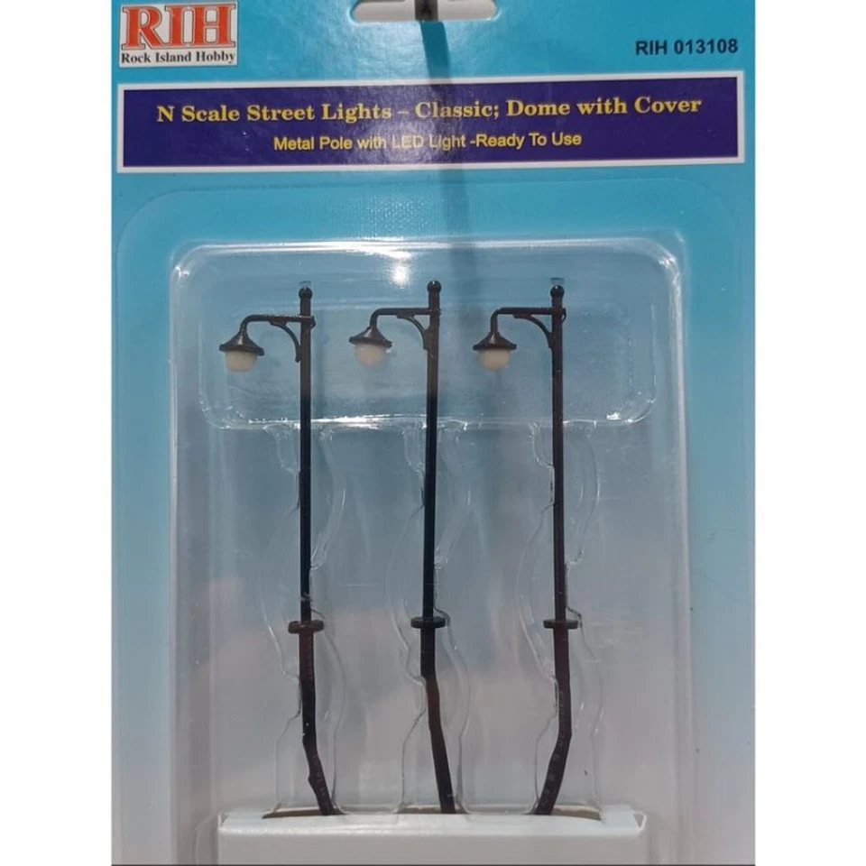 Rock Island Hobby 013108 - Street Lights - Classic; Dome with Cover - N Scale - Image 1 of 1