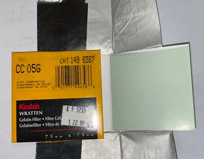 KODAK COLOR COMPENSATING GELATIN FILTER NO. CC05G 3" or 7.6cm Square opened - Image 1 of 2