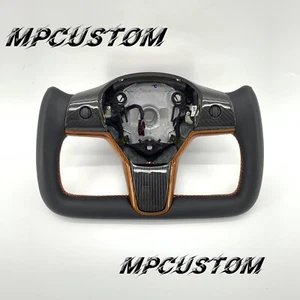 MPcustom 100% Real Carbon Fiber Steering Wheel fit For Tesla model 3 Y 2017-2024 - Bild 1 von 8
