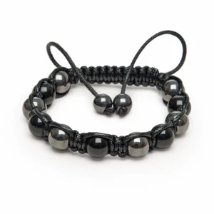 Shamballa Gemstone Bracelet Onyx Hematite Healing Energy Unisex British Made - Picture 1 of 1