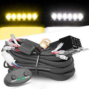 Kit de arnés de cableado de 2 cables interruptor doble de encendido y apagado relé fusible luz de trabajo vainas coche - Imagen 1 de 12