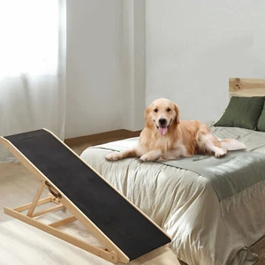 Rampa de escalera ajustable plegable de madera para mascotas gatos perros escalones para cama coche S M L XL - Imagen 1 de 41