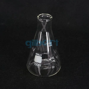 150ml Borosilicate Glass Conical Erlenmeyer Flask Lab - Picture 1 of 4