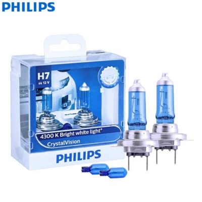Philips H7 Crystal Vision 12V 55W 4300K Bright White Light Halogen Bulb Globe,2x - Image 1 of 4