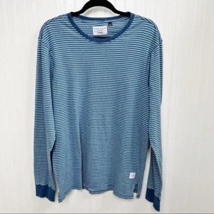 Five Four Blue & White Stripe Woad Long Sleeve T-Shirt Men’s Large - Picture 1 of 5