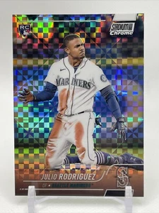 2022 Topps Stadium Club Chrome JULIO RODRIGUEZ X-Fractor Rookie #148 Refractor - Picture 1 of 5