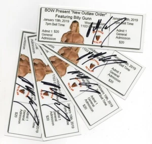 Bad Ass Billy Gunn handsignierte Indy Showtickets - Bild 1 von 3