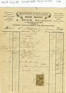 Dépt 18 - Châteauneuf sur Cher - Petite Entête d'un Commerce Multi Services 1888 - Picture 1 of 1