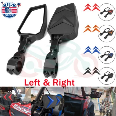UTV Side Mirrors Foldable Adjustable Fit For 1.75" Polaris RZR S 800 XP 900 1000 - Image 1 of 4