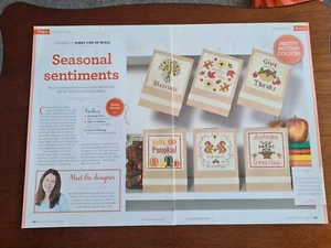 Seasonal Sentiments Harvest Cards Cross Stitch Pattern - Pattern Only - Picture 1 of 5