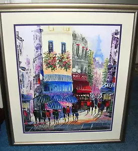 Vintage Antonio De Vity Paris Street Scene Montmartre Oil Painting Impressionist - Picture 1 of 9