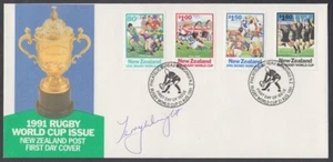 NEW ZEALAND 1991 RUGBY WORLD CUP FDC SIGNED (ID:014/H1213) - Picture 1 of 1
