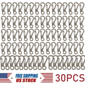 Mini Heavy Carabiner Snap Hook Clip Key Chain Aluminum Outdoor Camping Col 30pcs - Picture 1 of 4
