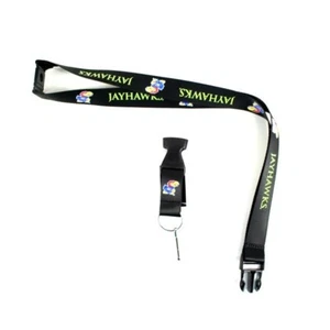 NCAA Kansas Jayhawks Black Breakaway Lanyard Keychain NWT Free Shipping - Picture 1 of 1