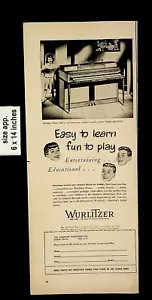 1956 Wurlitzer Easy to Learn Piano Vintage Print Ad 9095 - Picture 1 of 1