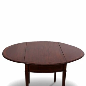 19th Century Mahogany and Satinwood Inlay Pembroke Drop Leaf Side Table - Picture 1 of 5
