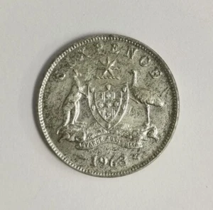 Mazuma *FC702 Australia 1963 Six Pence Silver Coin AU-UNC - Picture 1 of 2