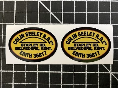 Nueva calcomanía adhesiva de cuadro de carreras Colin Seeley Road Race Norton Triumph Honda AHRMA Foto 1 de 2