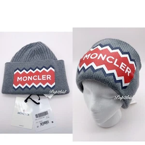 NWT Authentic Moncler  Wool Knitted Beanie Hat One Size in Gray - Picture 1 of 7