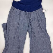 Old Navy Womens Maternity Pants Size S Blue Cotton Stretch Relaxed Fit