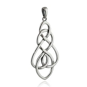 Celtic Knot Symbol Pendant - 925 Sterling Silver Irish Family Love NEW - Picture 1 of 4