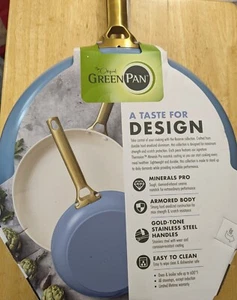 Greenpan Reserve Hard Anodized Healthy Ceramic Nonstick Frypan 2 pc set Sky Blue - Picture 1 of 7