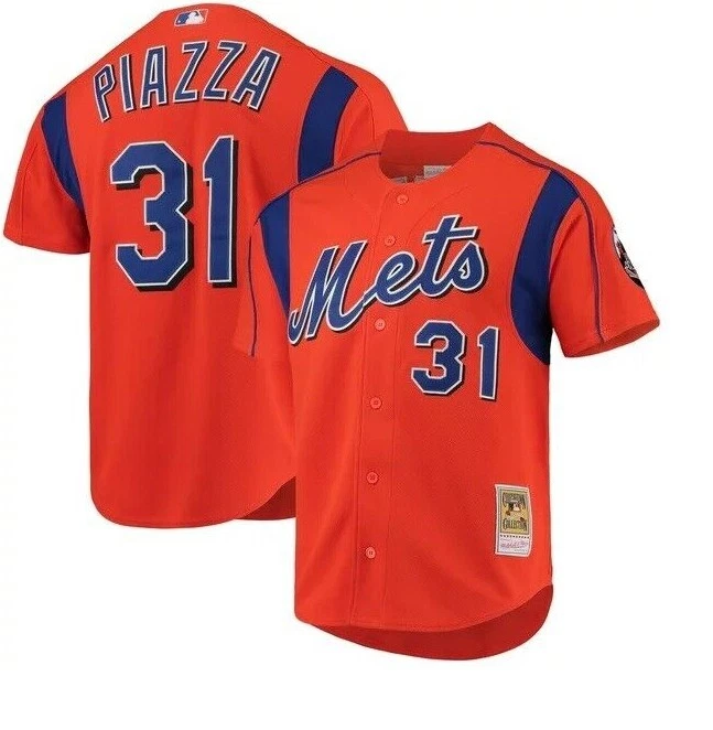 Camiseta de béisbol MLB Mitchell & Ness New York Mets #31 nueva para hombre grande y alta $120 Foto 1 de 1