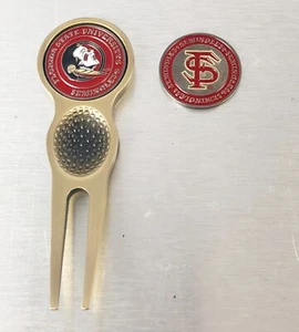 Herramienta de reparación colegiada de divot de golf de la NCAA marca de bola bronce seminoles del estado de Florida - Imagen 1 de 1
