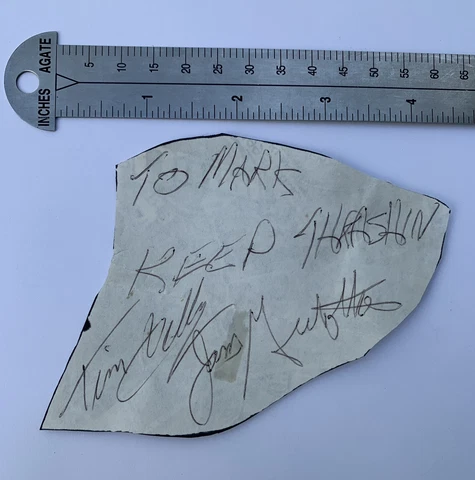 Atrophy Band Members Autographs From 11/30/1990 American Thrash Metal Band Cover
