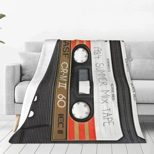 Retro Vintage 80s or 90s Fashion Style Throw Blanket Fleece Blanket Soft Cozy... - Picture 1 of 8