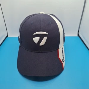Taylormade Golf Hat Strapback Adjustable Dad Cap Navy Blue Embroidered Cotton - Picture 1 of 8