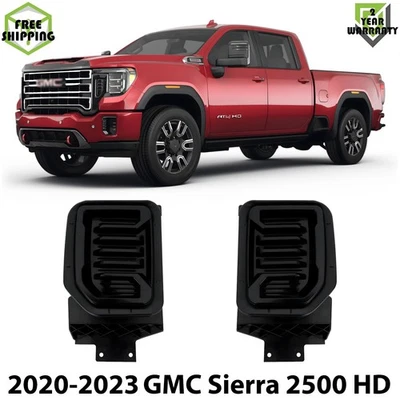 Front Fog Lights Cover Black Left & Right Side For 2020-2023 GMC Sierra 2500 HD - Image 1 of 4