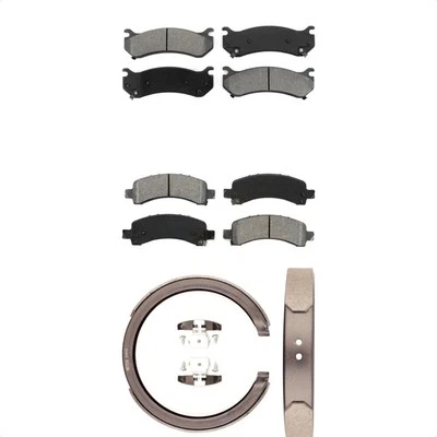 Front Brake Pads Rear Parking Shoes Kit for Chevrolet Express 1500 Tahoe 2002-20 - Image 1 of 4