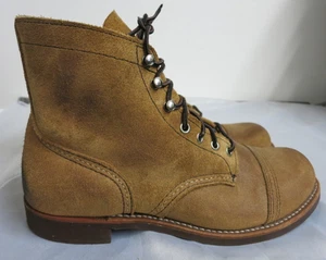 Red Wing Iron Ranger Stiefel Hawthorne Muleskinner durchgehend Wildleder hellbraun 8083 Größe 10 D - Bild 1 von 10