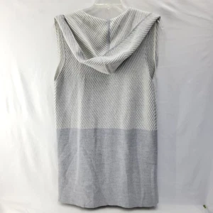Anthropologie Lineamaglia Cardigan Large Gray Wool Blend Hooded Sleeveless Vest - Picture 1 of 6