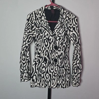 Chaqueta pequeña envolvente para mujer -Falta cinturón-Vestida patrón de cebra de doble pecho  Foto 1 de 4