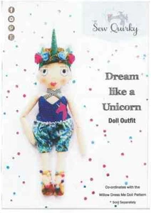 Dream Like a Unicorn Doll Outfit Sew Quirky Patterns - Picture 1 of 2