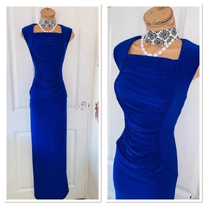 JOSEPH RIBKOFF Cobalt Blue Jersey Maxi Dress Uk Size 16 - Picture 1 of 12