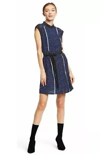 NEW JASON WU TARGET S/S POLKADOT COLLARED MINI SHIFT DRESS NAVY SIZE XS - Picture 1 of 6