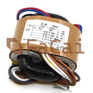 1PCS 35W R-CORE TRANSFORMER For Preamp 115V 230V OUTPUT: 220V+220V 6.3V+6.3V NEW - Picture 1 of 4