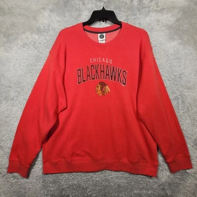 Chicago Blackhawks NHL Sweater Mens 2XL Red Fleece Logo Long Sleeve NWT - Image 1 of 4