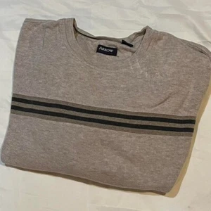 Tannish Grey Arrow navy striped sweater shirt long sleeves y2k Men's size XXL - Picture 1 of 5