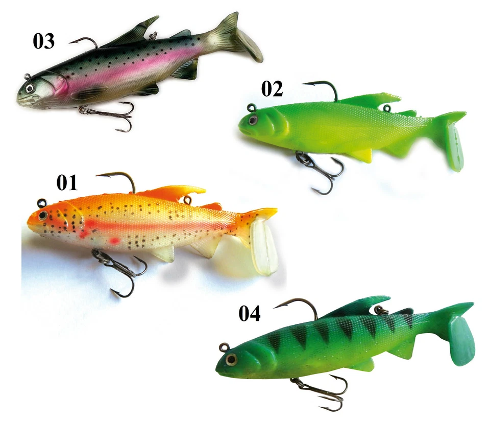 Trendex Minnow Rainbow Plus Gummifische Shad 12cm 36g fertig montiert Hecht - Bild 1 von 1