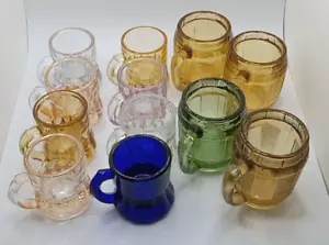 12 Beer Mug Barrel Shot Glasses 7 Small Federal 5 Unmarked Free Shipping - Picture 1 of 10